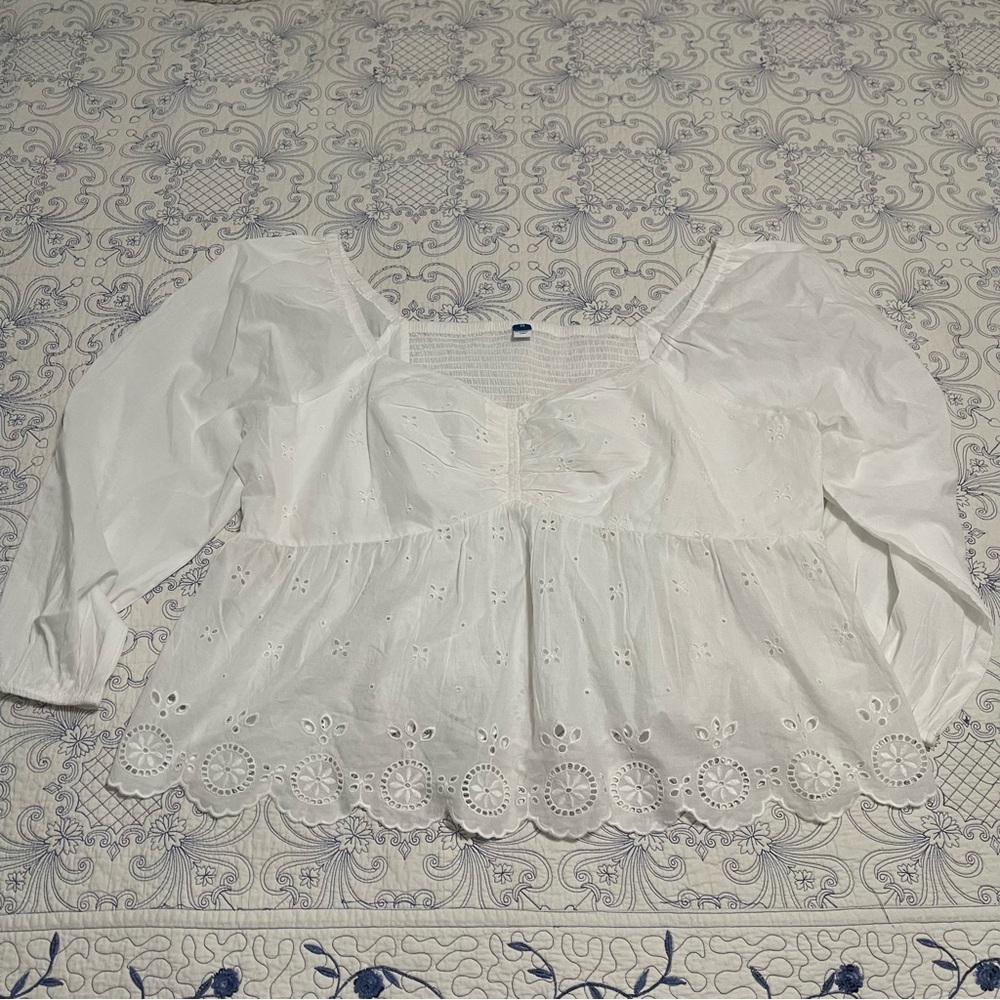 Old Navy White Eyelet Blouse